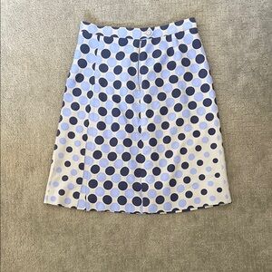 Valentino White and Black A-Line Knee-Length Skirt